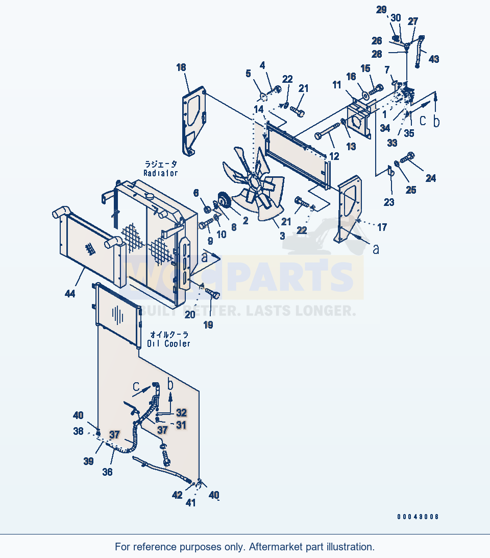 Komatsu WA470-5 Radiator (Fan Drive)(#80634-) parts diagram