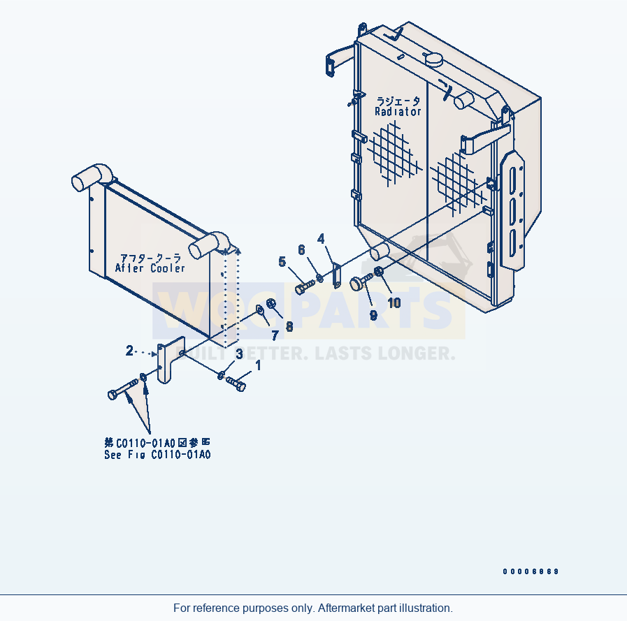 Komatsu WA470-5 Radiator (Lock) (Tunnel Spec.)(#70104-) parts diagram