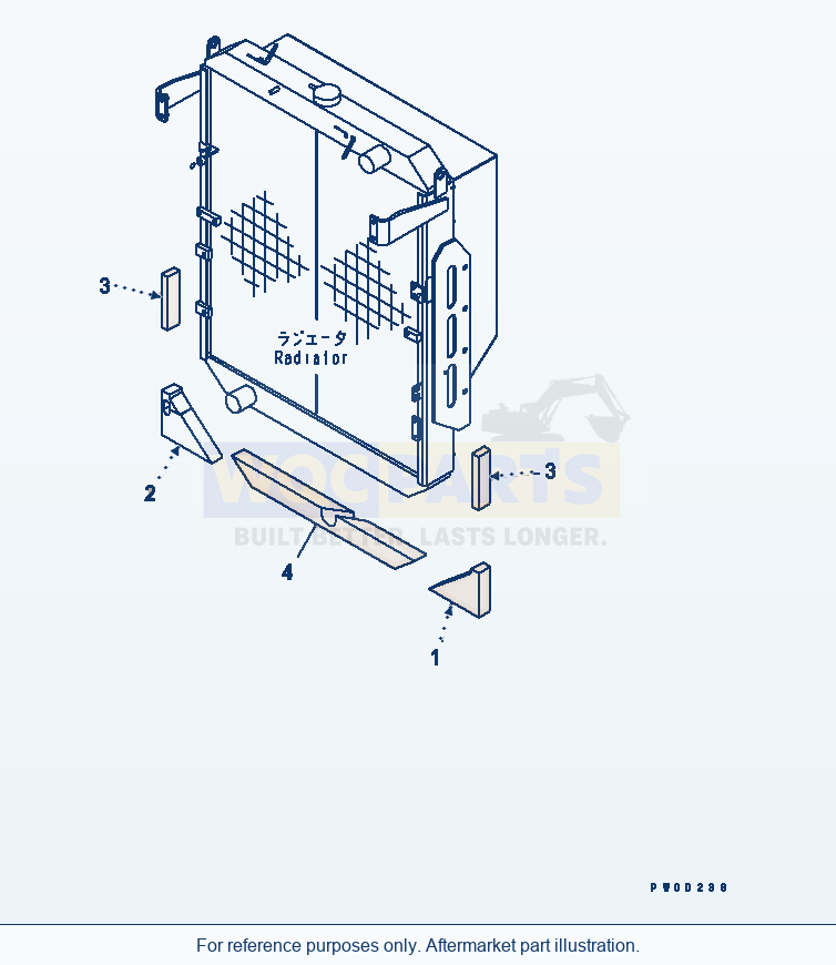 Komatsu WA470-5 Radiator (Sheet) parts diagram