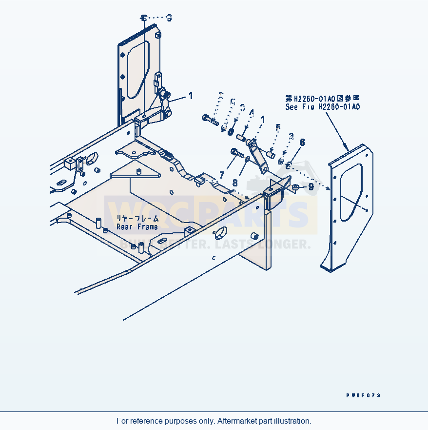 Komatsu WA470-5 Radiator (Stay) (Tunnel Spec.) parts diagram