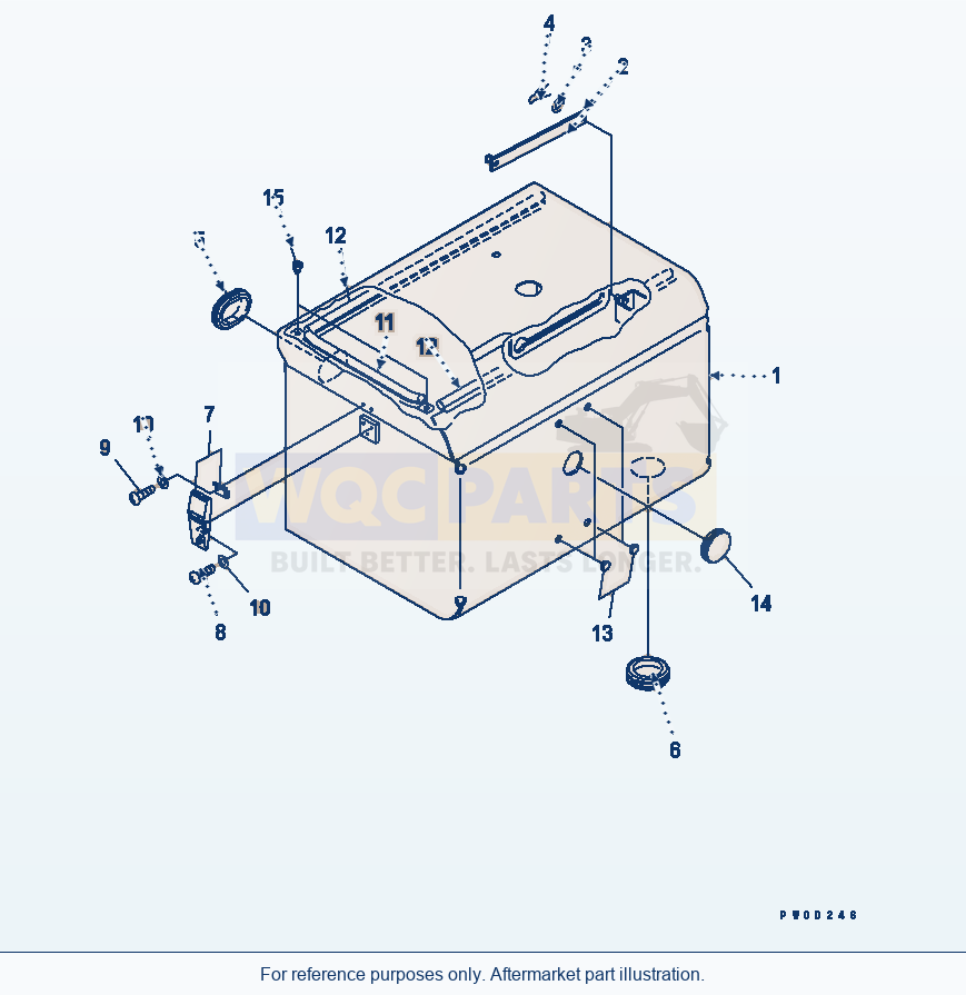 Komatsu WA470-5 Battery Box (L.H.) Serial 70001-UP parts diagram