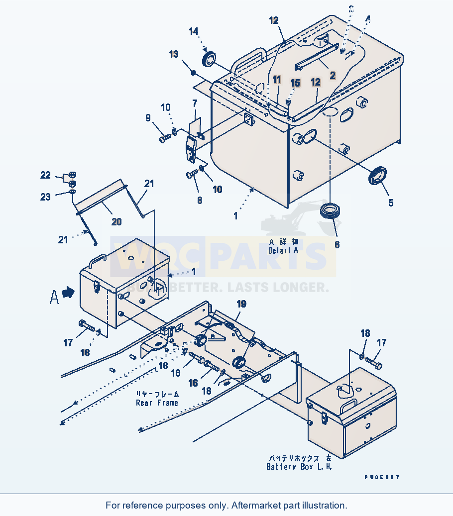 Komatsu WA470-5 Battery Box (R.H. And Mounting) (For Eu) parts diagram