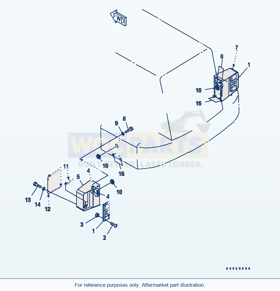 Komatsu WA470-5 Battery Box (Rear Combination Lamp) (For Eu) parts diagram