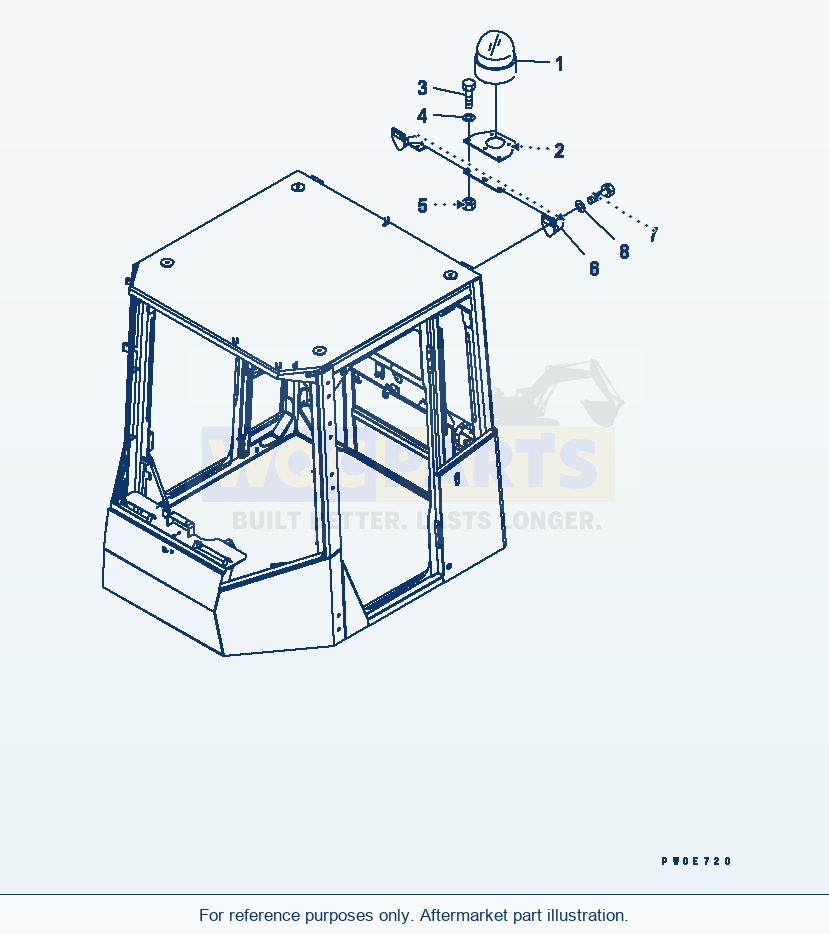 Komatsu WA470-5 Beacon Lamp(#70001-80561) parts diagram