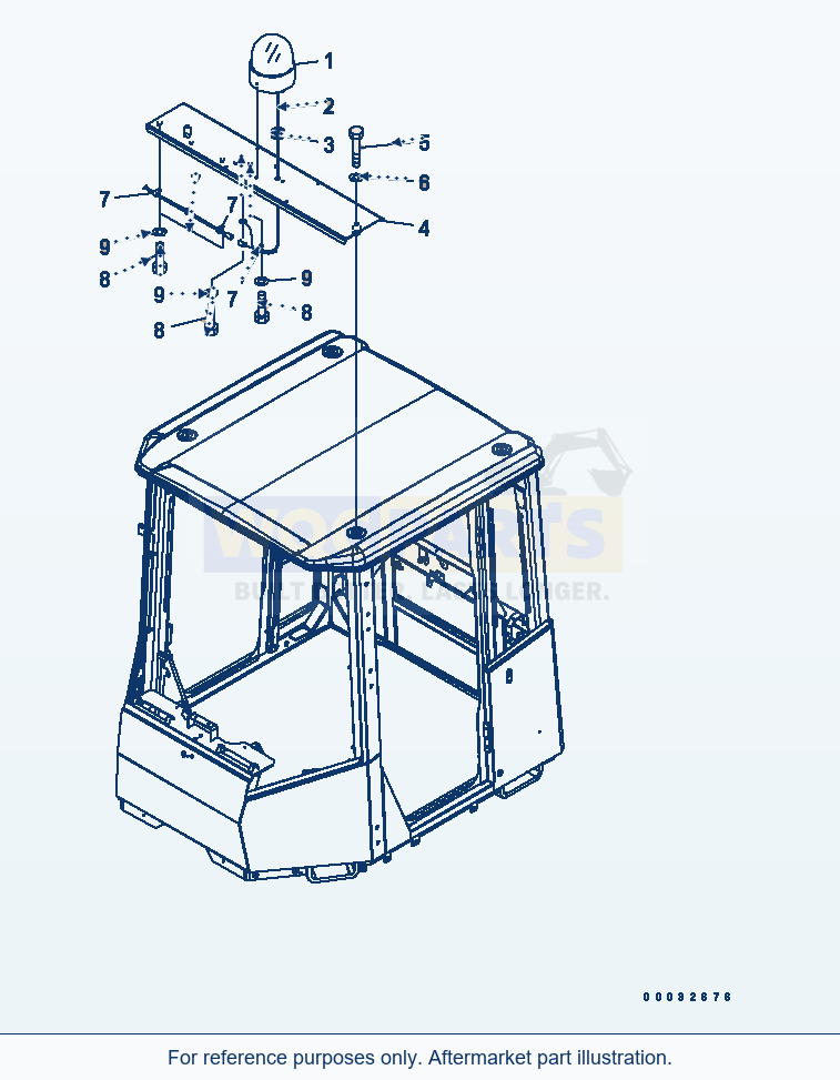 Komatsu WA470-5 Beacon Lamp(#80562-) parts diagram