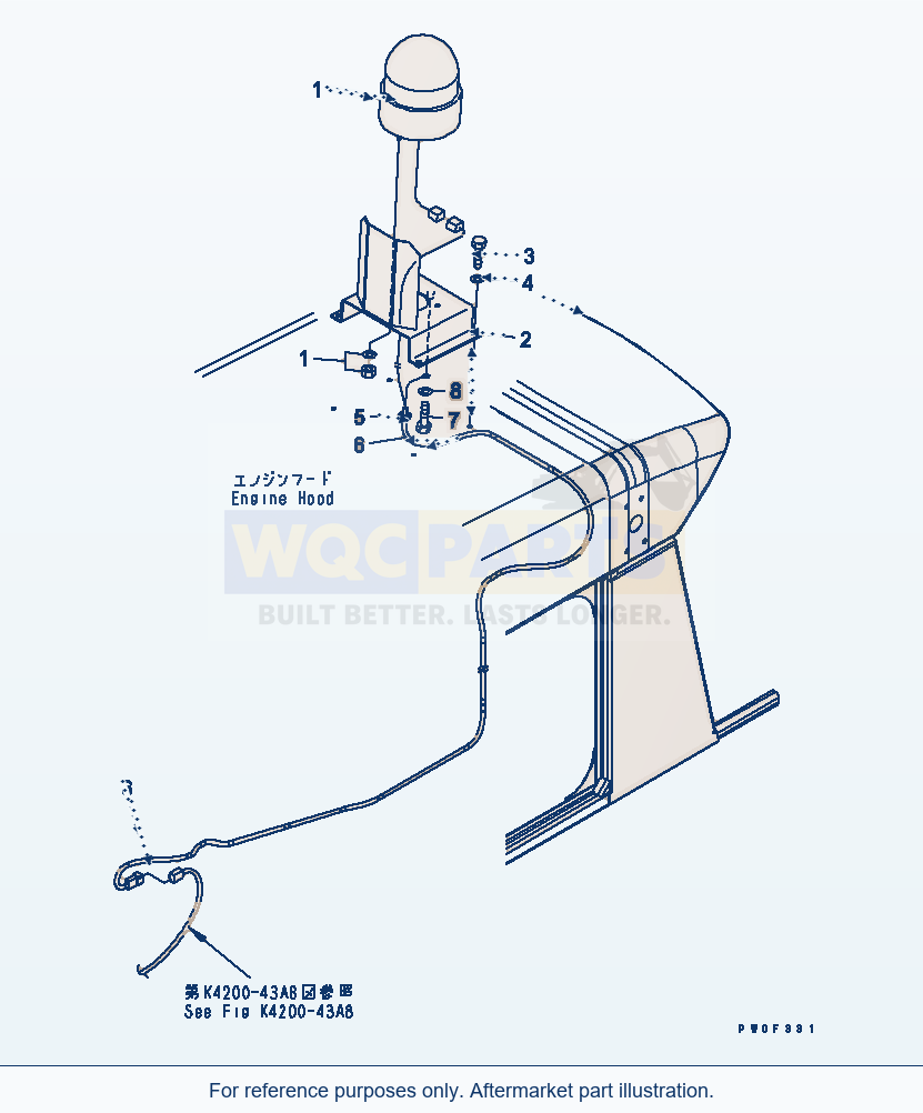 Komatsu WA470-5 Beacon Lamp (Tunnel Spec.) parts diagram