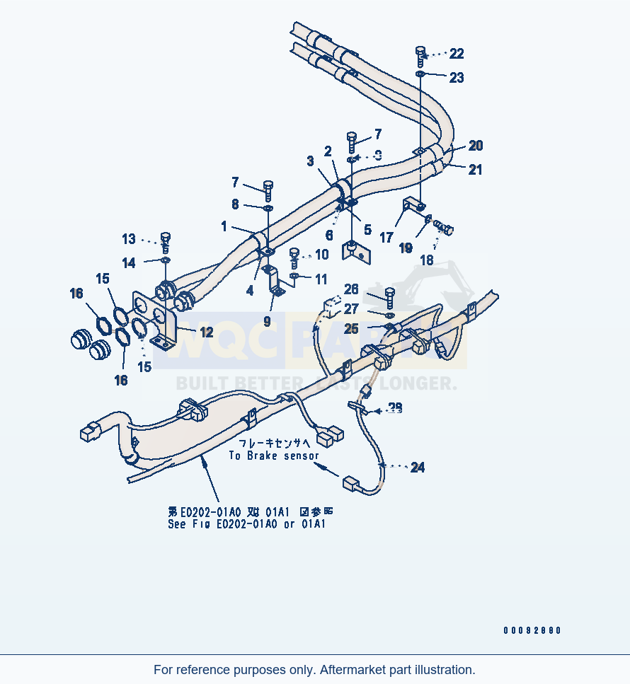 Komatsu WA470-5 Rear Harness (Mountting And Brake Harness) parts diagram