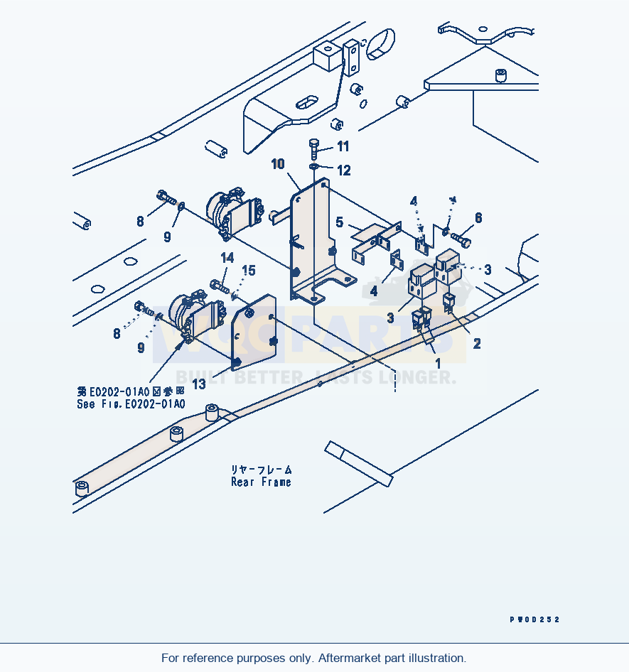 Komatsu WA470-5 Rear Harness (Slow Blow Fuse) parts diagram