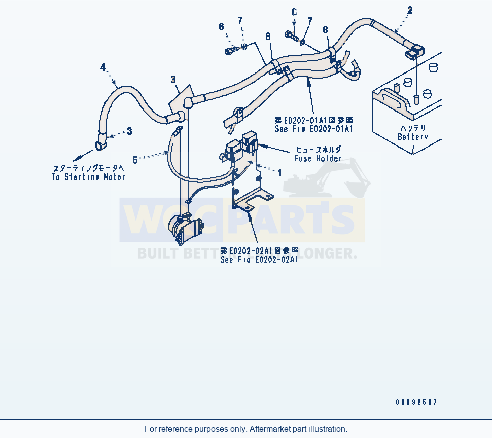 Komatsu WA470-5 Rear Harness (Wire) (Except Japan) parts diagram