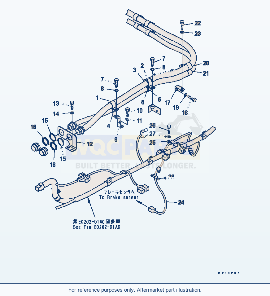 Komatsu WA470-5 Wiring Harness (Mount And Brake Harness) parts diagram