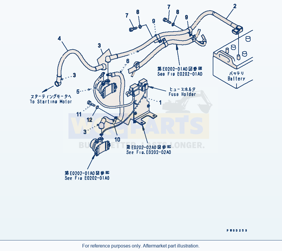 Komatsu WA470-5 Wiring Harness (Wire) parts diagram