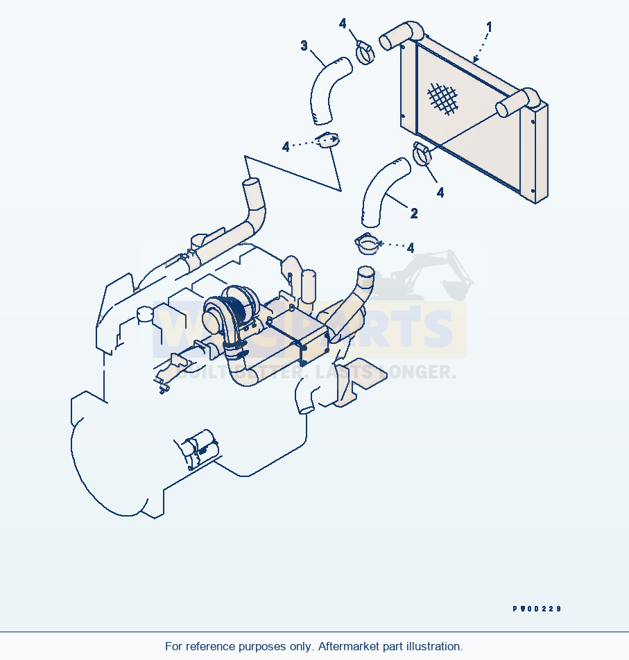 Komatsu WA470-5 Engine Transfer Serial 70001-UP parts diagram