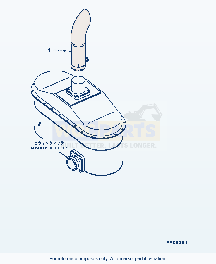 Komatsu WA470-5 Exhaust Pipe (Ceramic Mufler) (Tunnel Spec.) parts diagram