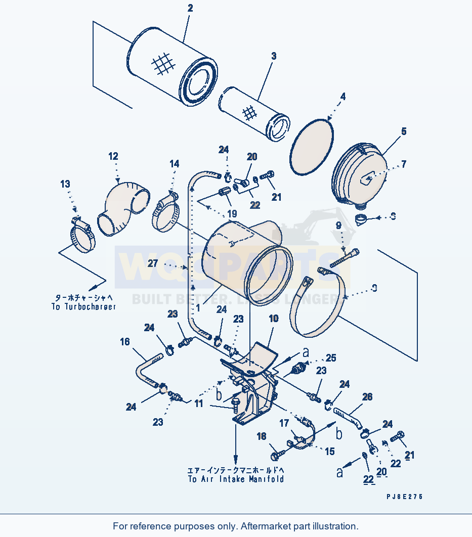 Komatsu WA470-5 Air Cleaner(#310001-) parts diagram