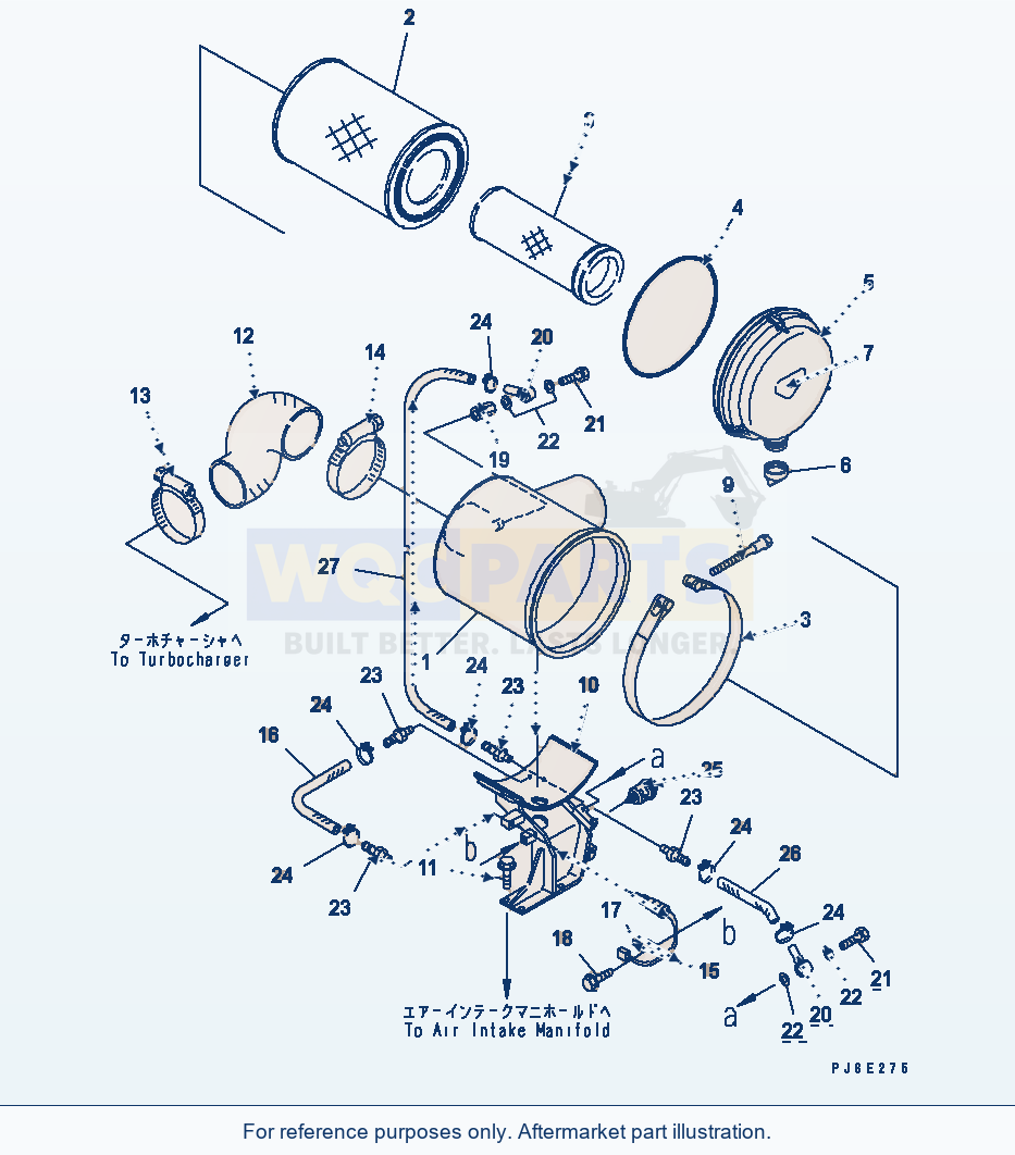 Komatsu WA470-5 Air Cleaner parts diagram