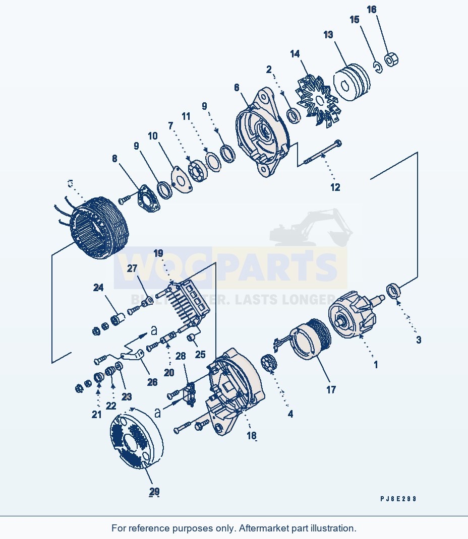 Komatsu WA470-5 Alternator (35A) (Inner Parts)(#310001-) parts diagram