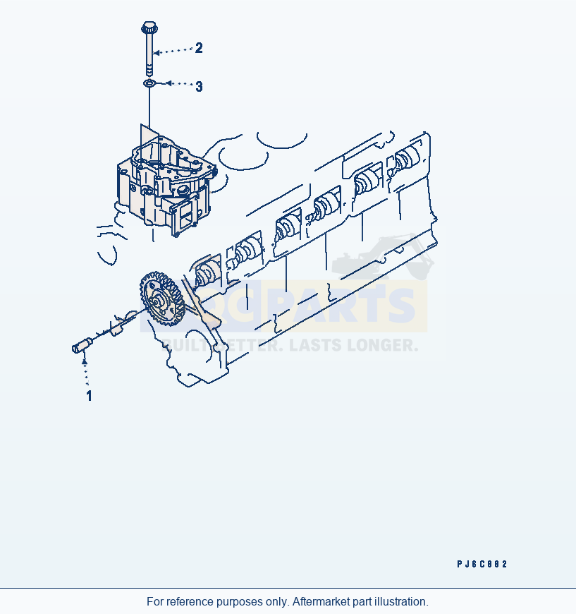 Komatsu WA470-5 Camshaft Accessory (Tachometer Drive) parts diagram