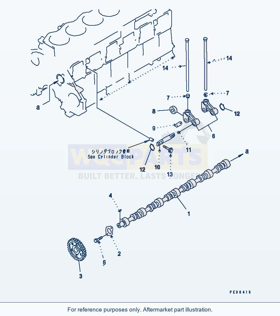 Komatsu WA470-5 Camshaft And Cam Follower(#310001-) parts diagram