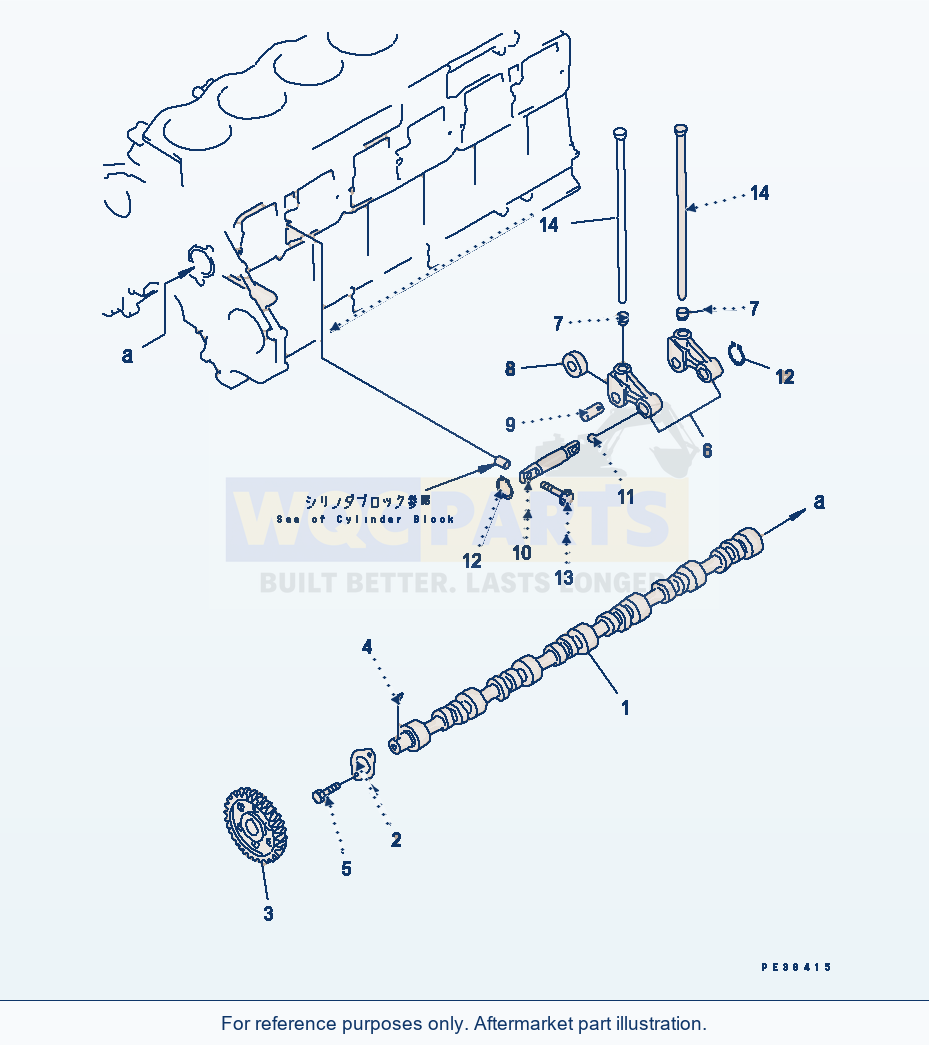 Komatsu WA470-5 Camshaft And Camfollower parts diagram