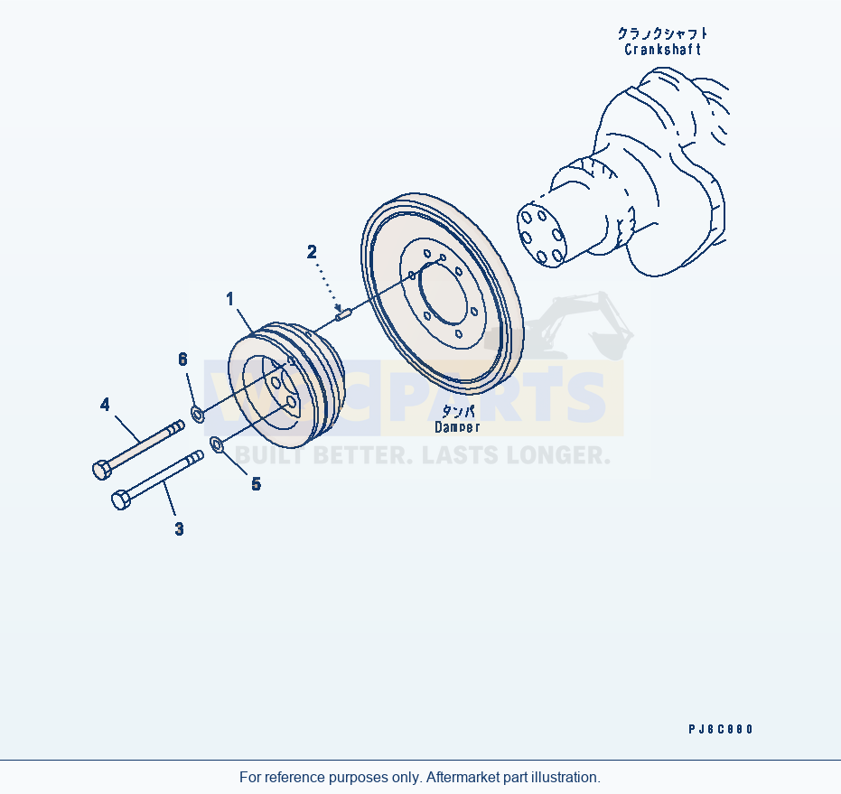 Komatsu WA470-5 Crank Pulley (Hardening Pulley)(#324016-) parts diagram