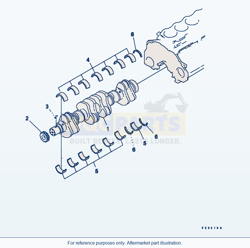 Komatsu WA470-5 Crankshaft(#310314-) parts diagram