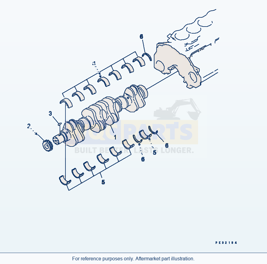 Komatsu WA470-5 Crankshaft parts diagram