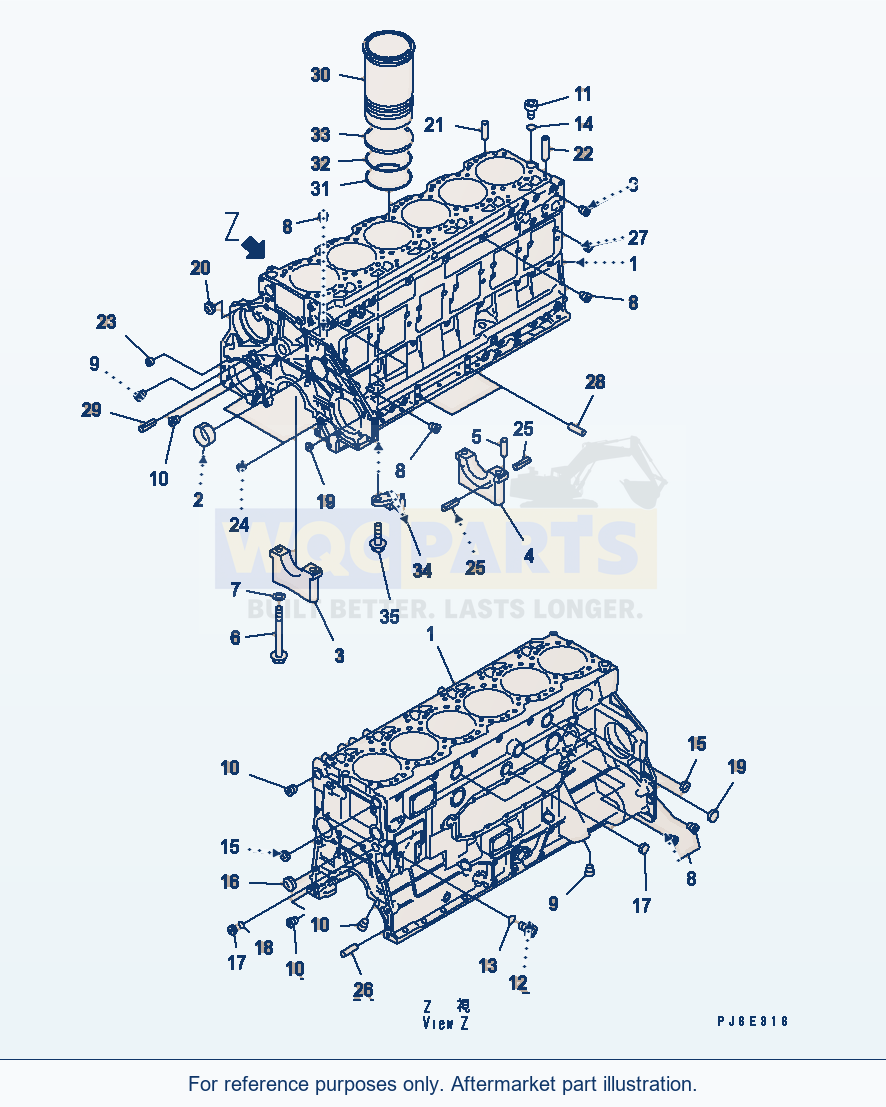 Komatsu WA470-5 Cylinder Block(#310001-) parts diagram