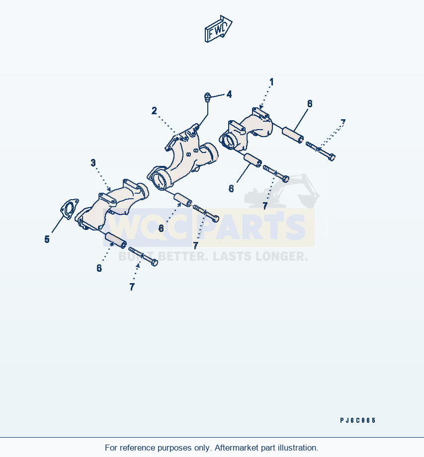 Komatsu WA470-5 Exhaust Manifold(#310001-) parts diagram