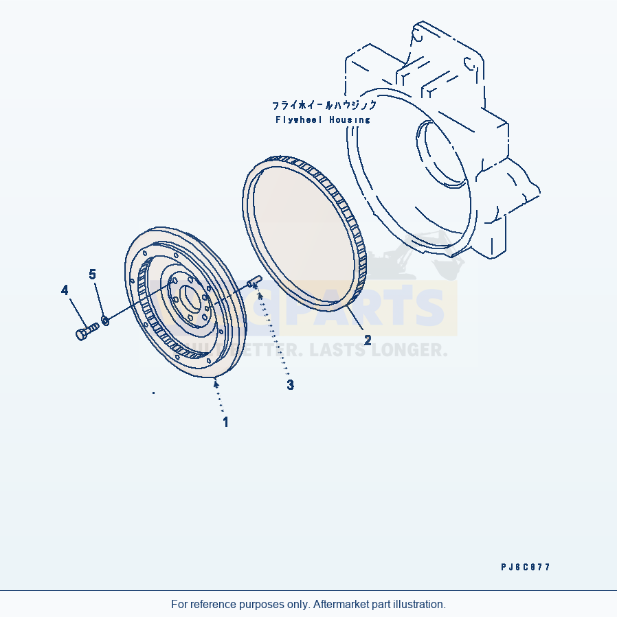 Komatsu WA470-5 Flywheel parts diagram