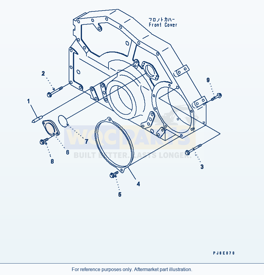Komatsu WA470-5 Front Cover Accessory parts diagram