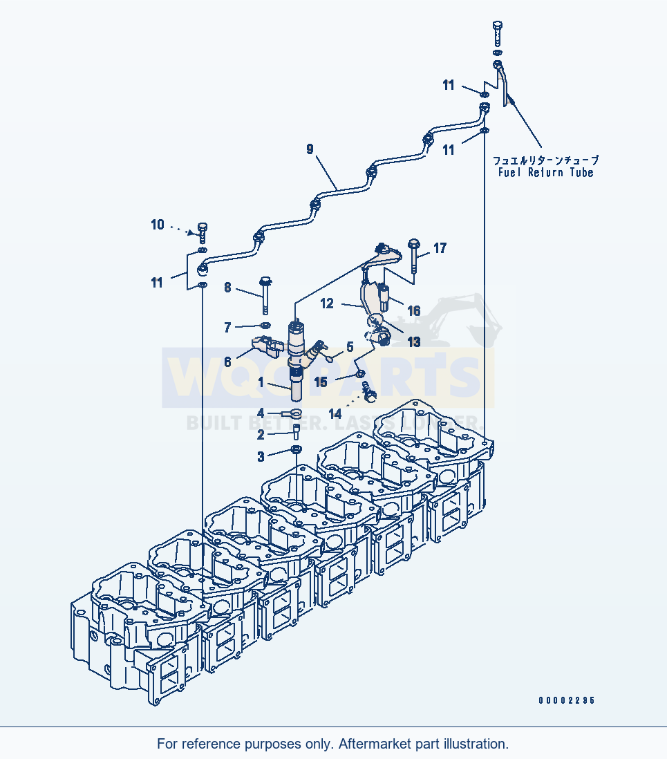 Komatsu WA470-5 Fuel Injector And Fuel Return Piping(#310001-) parts diagram