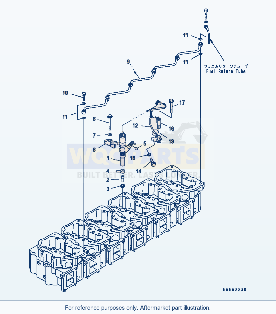 Komatsu WA470-5 Fuel Injector parts diagram