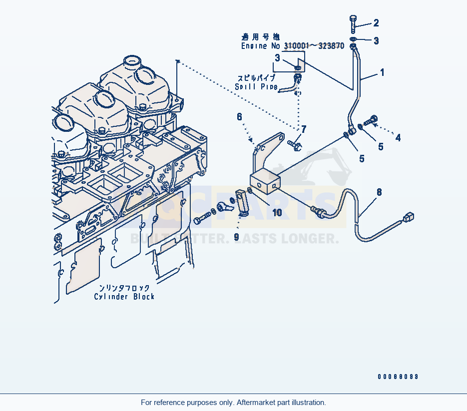 Komatsu WA470-5 Fuel Return Piping(#310001-) parts diagram