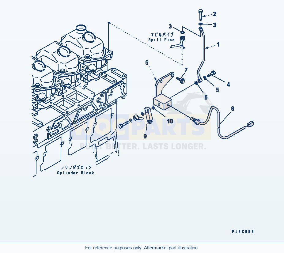 Komatsu WA470-5 Fuel Return parts diagram