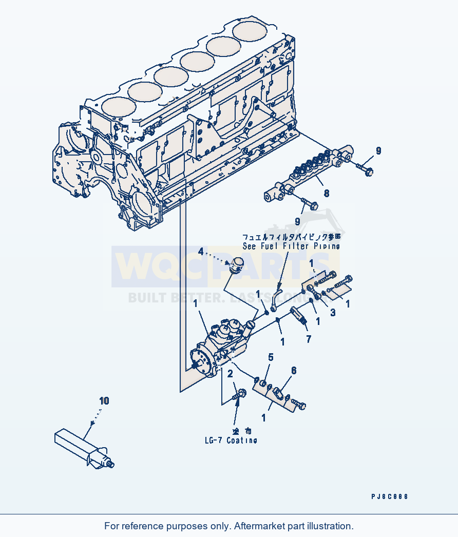 Komatsu WA470-5 Fuel Supply Pump And Common Rail(#310001-) parts diagram