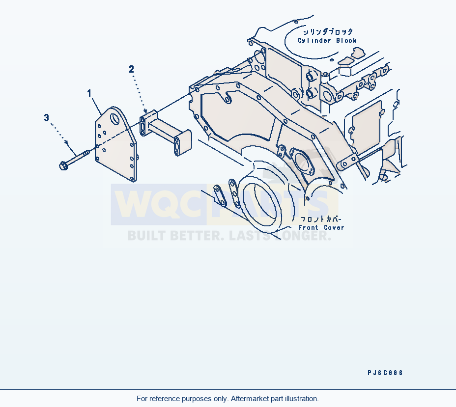 Komatsu WA470-5 Hanger Engine (Front Side) parts diagram