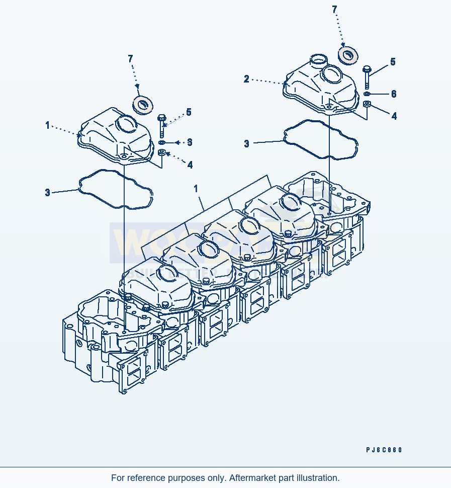 Komatsu WA470-5 Head Cover(#310001-322165) parts diagram