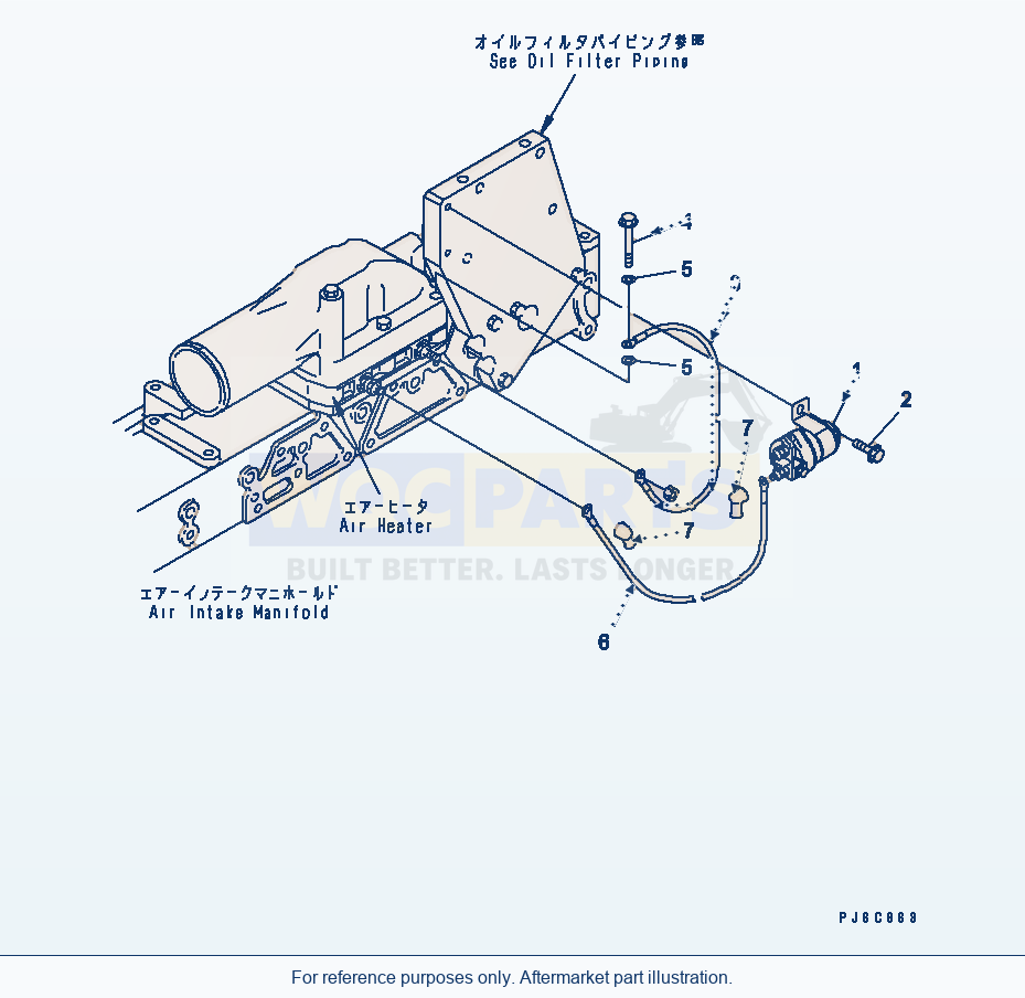 Komatsu WA470-5 Heater Switch(#310001-) parts diagram