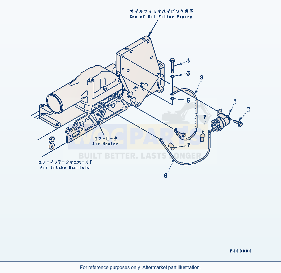 Komatsu WA470-5 Heater Switch parts diagram