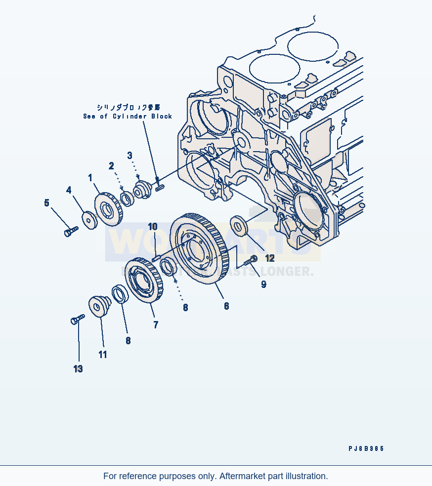 Komatsu WA470-5 Idler Gear parts diagram