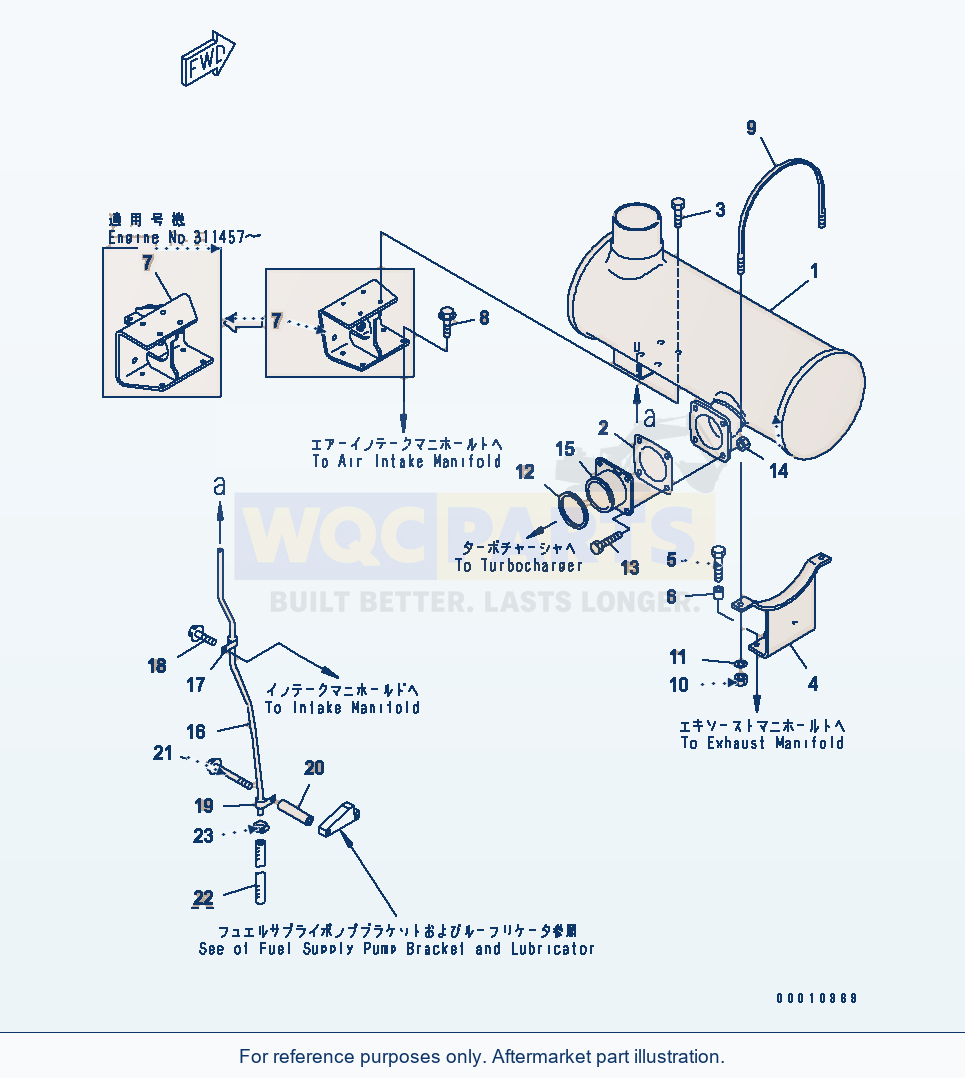 Komatsu WA470-5 Muffler parts diagram