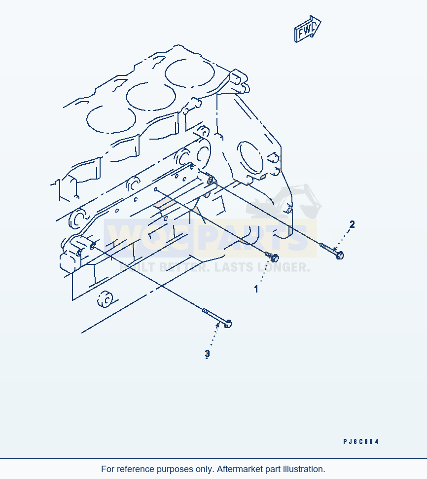 Komatsu WA470-5 Oil Cooler Mounting parts diagram