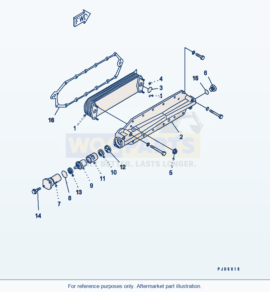 Komatsu WA470-5 Oil Cooler parts diagram