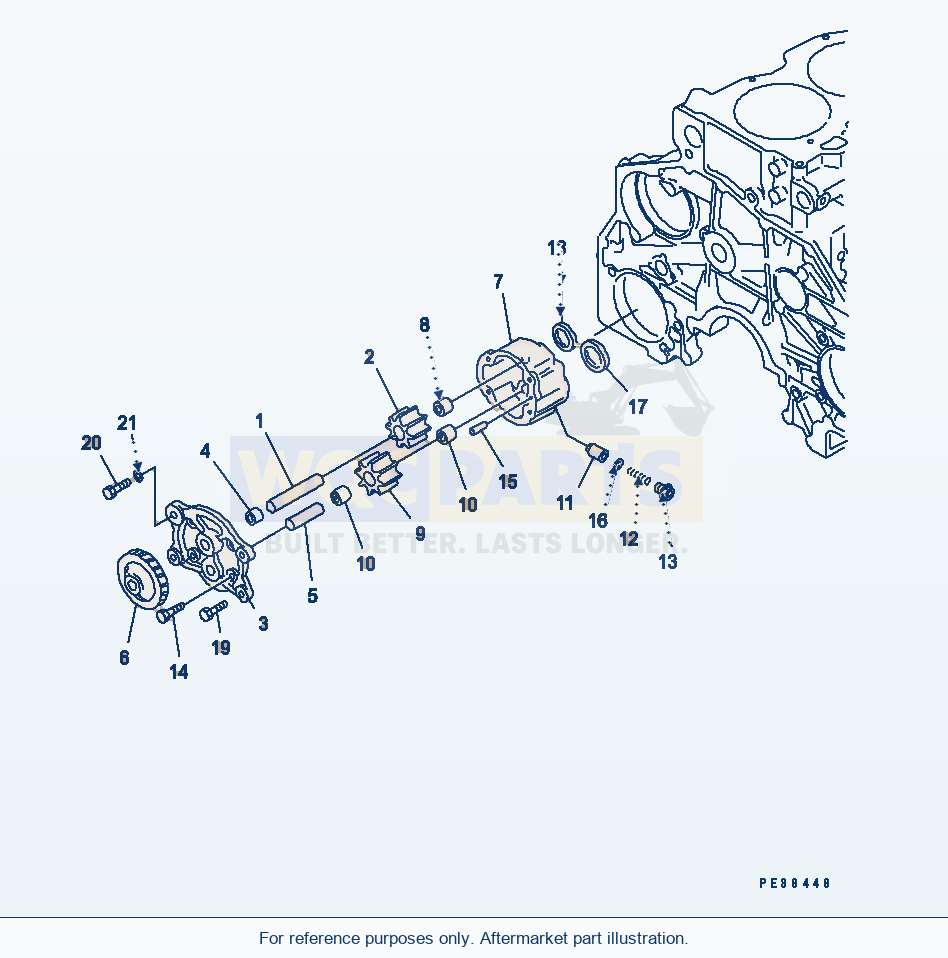Komatsu WA470-5 Oil Pump(#310001-320323) parts diagram
