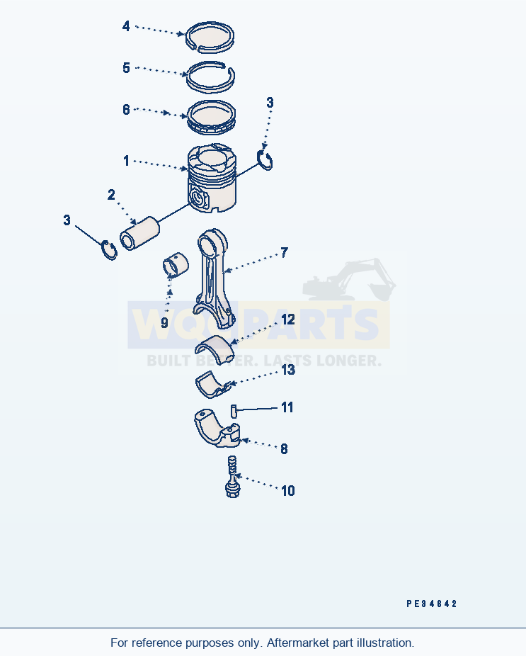 Komatsu WA470-5 Piston parts diagram