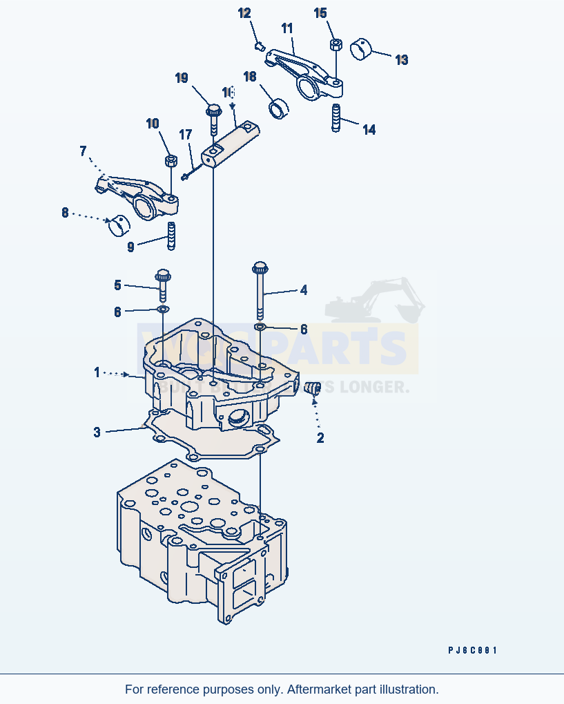 Komatsu WA470-5 Rocker Arm And Housing(#310001-325953) parts diagram