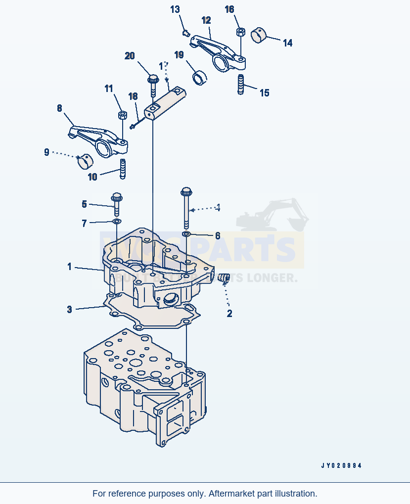 Komatsu WA470-5 Rocker Arm And Housing(#325954-) parts diagram