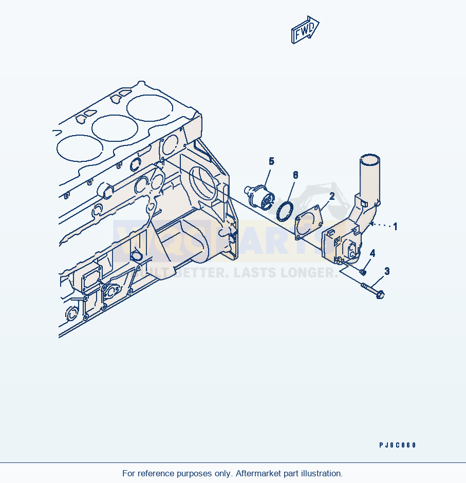 Komatsu WA470-5 Thermostat And Thermostat Housing(#310001-) parts diagram