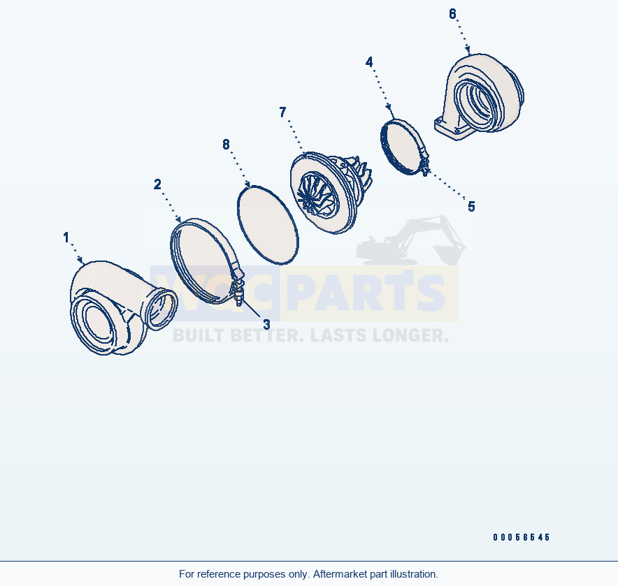 Komatsu WA470-5 Turbocharger (Inner Parts)(#310001-311362) parts diagram