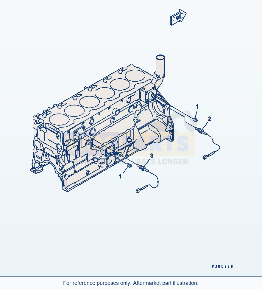 Komatsu WA470-5 Water Temperature Sensor parts diagram